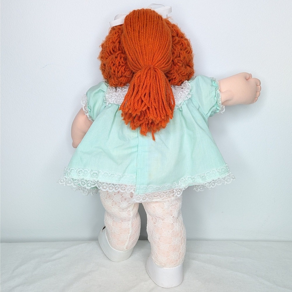 Vintage Cabbage Patch Kids Doll Red Hair Green Eyes Mint Green Dress 1982 - Picture 3 of 16